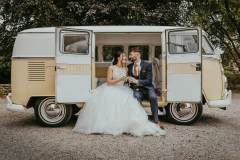 Bride and groom VW camper