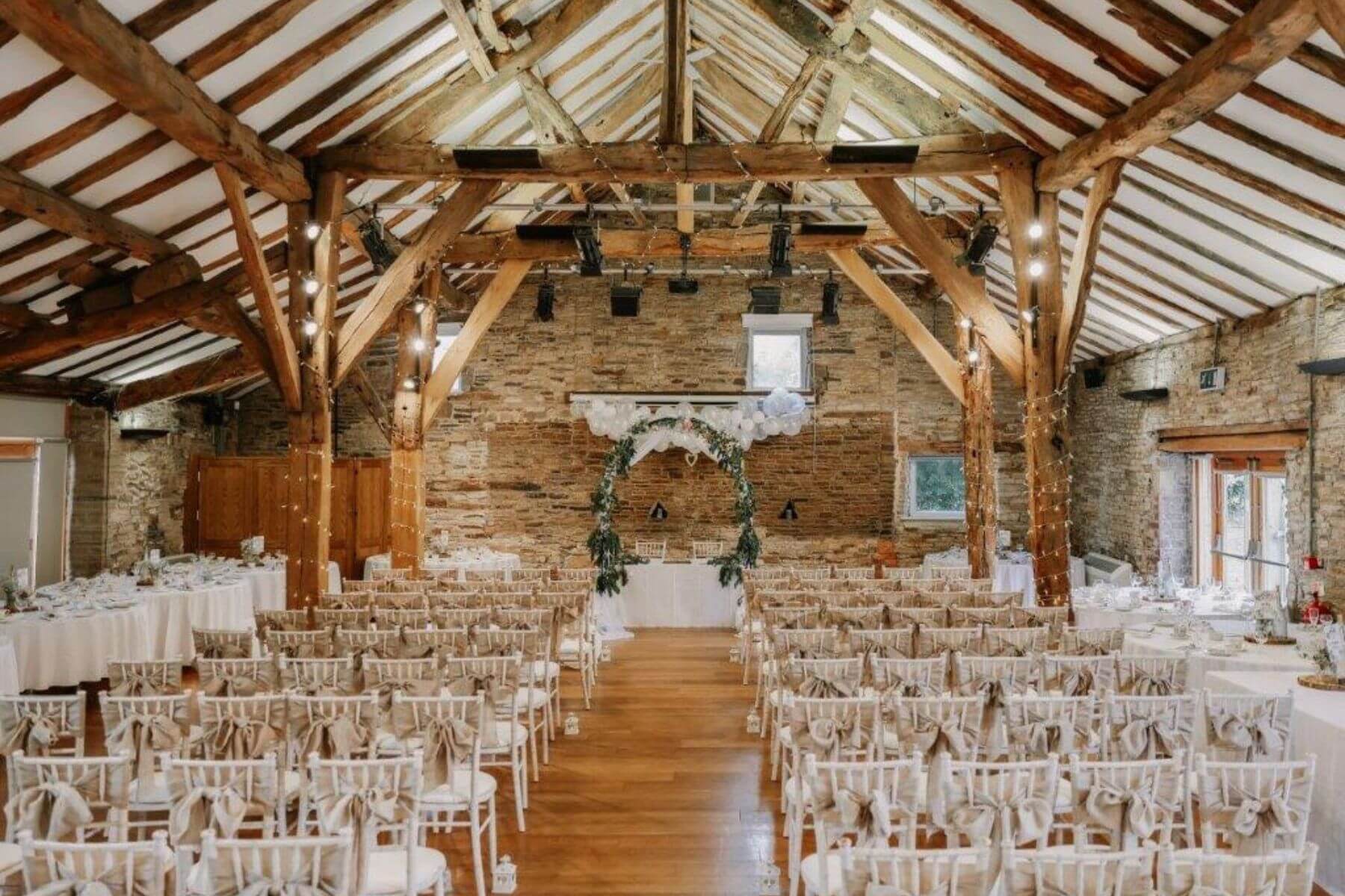 The Northorpe Barn dressed for a wedding